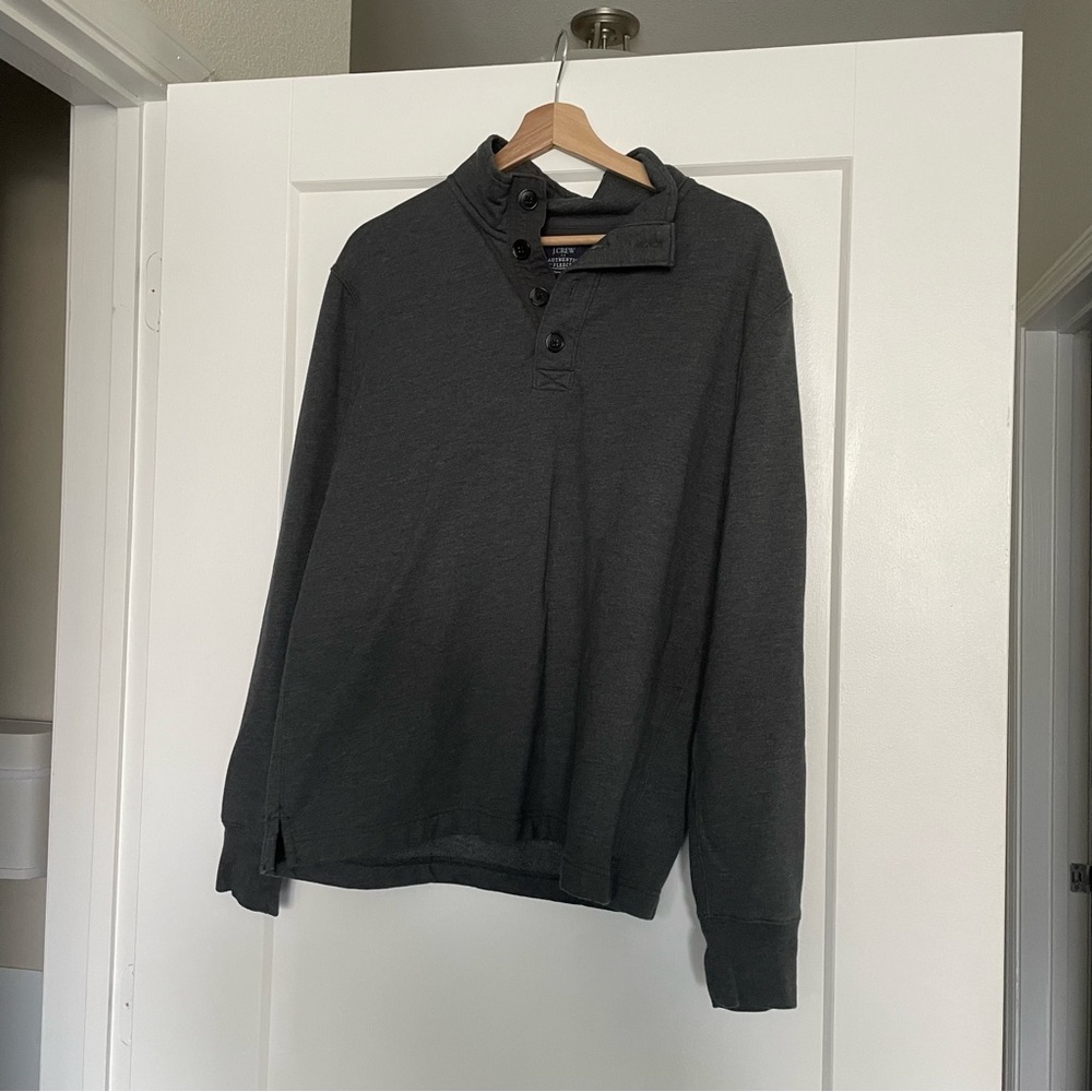J. Crew Authentic Fleece Gray Pullover
